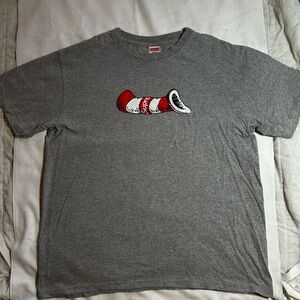 Supreme Cat in the Hat Tee Heather Grey Tee Shirt